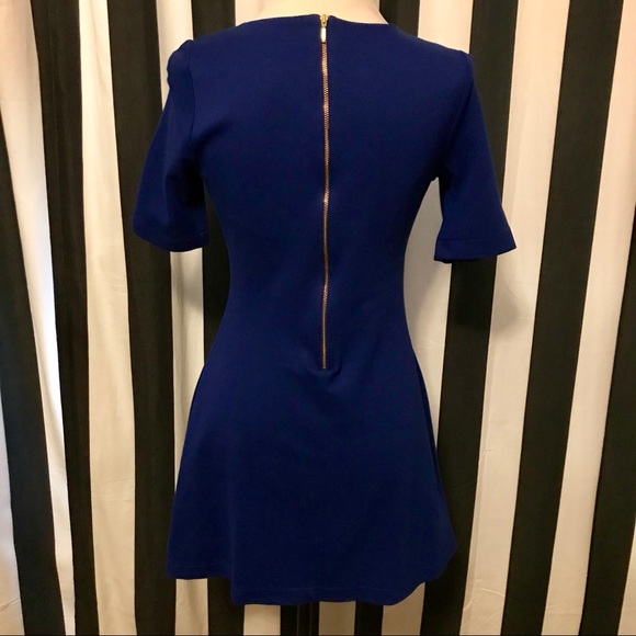French Connection Blue Fit And Flare Dress EUC 6 - Picture 4 of 7